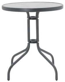 Σετ κήπου Τραπεζαρία Watson - Lindaria 3 τεμ. μέταλλο ανθρακί - γυαλί - pe rattan φυσικό Φ60x70 εκ. 60x60x70 εκ.