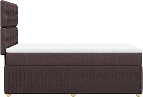 vidaXL Κρεβάτι Boxspring με Στρώμα Σκούρο Καφέ 90x190 εκ. Υφασμάτινο