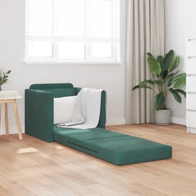 vidaXL Καναπές-Κρεβάτι 2 σε 1 Σκούρο Πράσινο 74x77x81 εκ Βελούδο
