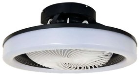 Ανεμιστήρας Οροφής Smart Eidin 101000820 Με Φως Dim Led 36W Και Τηλεχειριστήριο Φ38x20cm Black itLighting Διάμετρος 48cm