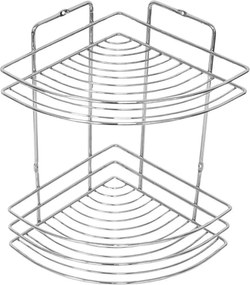 Ραφιέρα μπάνιου γωνιακή Nextdeco 2 ράφια επιχρωμιωμένο ατσάλι Υ27xØ19εκ.