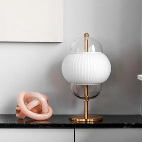 Επιτραπέζιο Φωτιστικό Shahin Table Ø23cm Χρυσό και Οπάλ