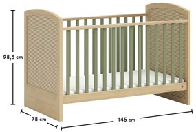 Βρεφική κούνια  Loof Baby L-1013  Φυσικό χρώμα  70x140εκ. Cilek