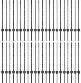 vidaXL Ασημένιοι Πόλοι Φράχτη 44 pcs Γκρι Ατσάλι