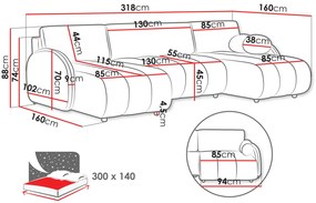 Γωνιακός καναπές Zara U-Roz