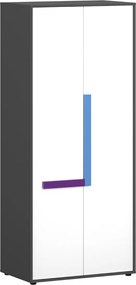 Ντουλάπα Alex 84x50x194εκ Γραφίτης-Λευκό 2 Πόρτες TO-ALEX2D
