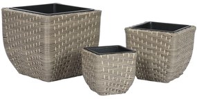 Σετ ζαρντινιέρων Home ESPRIT πολυπροπυλένιο ρατάν 40 x 40 x 36 cm