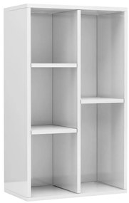 vidaXL Ραφιέρα / Βιβλιοθήκη Γυαλιστερό Λευκό 50x25x80 εκ. Μοριοσανίδα