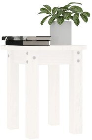 vidaXL Τραπεζάκι Σαλονιού Λευκό Ø 35x35 εκ. από Μασίφ Ξύλο Πεύκου