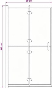 vidaXL Καμπίνα Μπανιέρας Πτυσσόμενη Μαύρη 80 x 140 εκ. από ESG