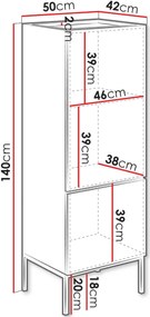 Μπουφές Como 50 2D-Fusiko-Mavro