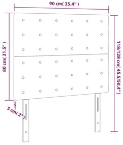 Κεφαλάρι Κρεβατιού LED Γκρι 90x5x118/128 εκ 3122506