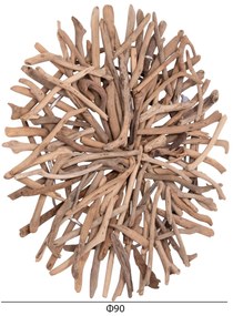 Φωτιζόμενο Διακοσμητικό Τοίχου DREAMER C4422 Driftwood με ταινία LED Φ90x7(πάχος) εκ. 90x90x7 εκ.