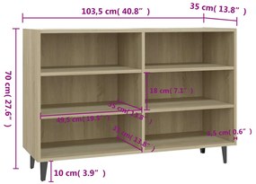 vidaXL Ραφιέρα Sonoma Δρυς 103,5 x 35 x 70 εκ. από Μοριοσανίδα