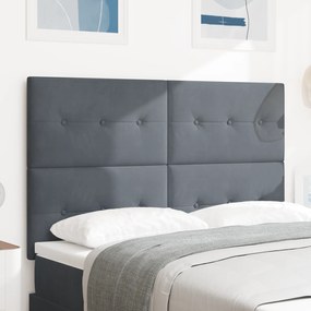 vidaXL LED Κεφαλάρι Σκούρο Γκρι 80 εκ Βελούδο