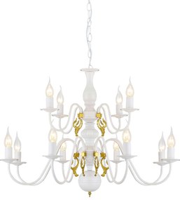 Φωτιστικό Οροφής Elegant DLA120012P White-Gold Crystal, Metal
