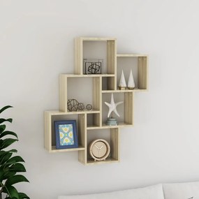 Ράφι Κύβος Τοίχου Sonoma Δρυς 78 x 15 x 93 εκ. από Επεξ. Ξύλο