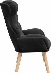 vidaXL Πολυθρόνα Μαύρο 69 x 74 x 93 εκ. Υφάσματος Sherpa