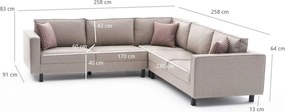 Corner Sofa Kale Linen - Cream Cream