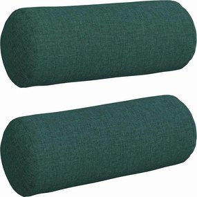 vidaXL Μαξιλάρια Στήριγμα 2 pcs Σκούρο Πράσινο Ø 15 x 40 εκ ύφασμα