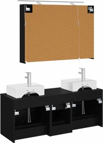 vidaXL Σετ Επίπλων Μπάνιου 4 pcs Μαύρη Δρυς