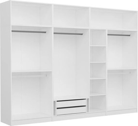 Επταφυλλη Ντουλαπα με Πατάρι Λευκο KALEO 52x315x235
