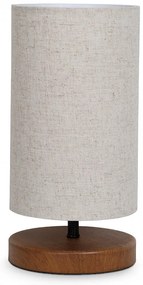 Φωτιστικό επιτραπέζιο Winkler Megapap wicker ύφασμα/ξύλο/μέταλλο χρώμα ανοιχτό καφέ 15x15x30εκ.