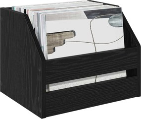 vidaXL Κουτί Άλμπουμ Βινυλίου Μαύρη Δρυς 38 x 30 x 29 εκ