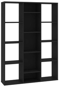 vidaXL Διαχωριστικό/Βιβλιοθήκη Μαύρο 100x24x140 εκ. από Επεξ. Ξύλο