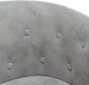 vidaXL Πολυθρόνα Μπάρελ με Υποπόδιο Ανοιχτό Γκρι Βελούδινη