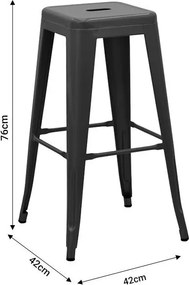 Σκαμπό μπαρ Utopia λευκό μέταλλο 42x42x76εκ 42x42x76 εκ.