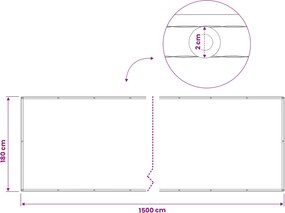 vidaXL Αδιάφανο σκίαστρο μπαλκονιού 1,8 x 15 μ Ύφασμα με επικάλυψη PU