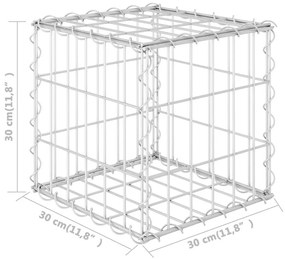 vidaXL Συρματοκιβώτιο Κύβος 30 x 30 x 30 εκ. από Ατσάλινο Σύρμα