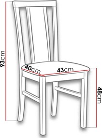 Καρέκλα Lombardy VII - Leuko-Gkri - 43.00Χ40.00Χ94.00cm