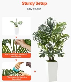 VEVOR 1219 mm 2Pack Artificial Areca Palm Trees with White Planter Indoor