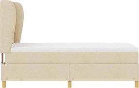 vidaXL Κρεβάτι με ελατήρια με στρώμα Κρεμ 200 x 100 cm ύφασμα