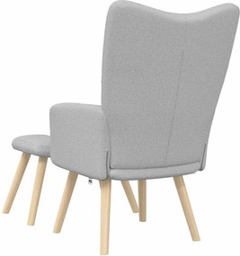 vidaXL Καρέκλα χαλάρωσης με υποπόδιο Cloud Grey Fabric