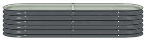 vidaXL Ζαρντινιέρα Υπερυψωμένη Γκρι 240x80x44 εκ. Γαλβανισμ. Χάλυβας