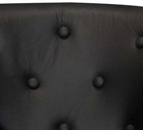 vidaXL Πολυθρόνα Μπάρελ Μαύρη από Γνήσιο Δέρμα