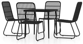 vidaXL Σετ Τραπεζαρίας Κήπου 5 Τεμαχίων Μαύρο