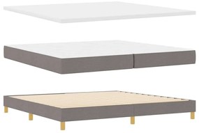vidaXL Κρεβάτι box spring με στρώμα Taupe 200 x 200 cm ύφασμα