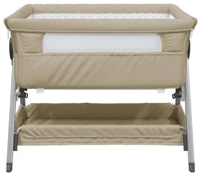 vidaXL Λίκνο Βρεφικό Taupe από Λινό Ύφασμα με Στρώμα