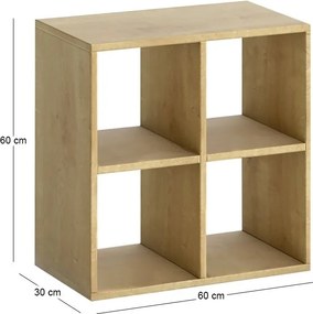 Βιβλιοθήκη Cube Megapap χρώμα sapphire oak 60x30x60εκ.