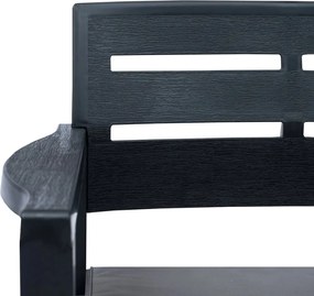 vidaXL Σαλόνι Κήπου 3 Τεμαχίων Ανθρακί Πλαστικό