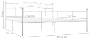 Πλαίσιο Κρεβατιού Λευκό 180 x 200 εκ. Μεταλλικό - Λευκό