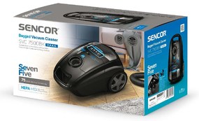 Ηλεκτρική Σκούπα Sencor SVC 7500BK 3AAA ECO 750W Yψηλής Aπόδοσης με Σακούλα HEPA H13