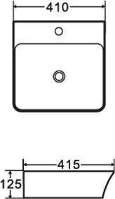 Karag LT 2257 - Επιτραπέζιος νιπτήρας 41x41