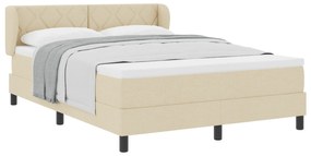 vidaXL Κρεβάτι με Στρώμα σε Κρέμ, 140x200 εκ., Υφασμάτινο