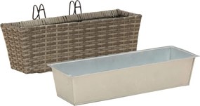 vidaXL Ραφήνα 2 pcs 50 x 17 x 17 εκ Μέταλλο