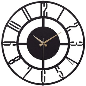 Ρολόι Τοίχου Bunella 902LMN1155 Φ50cm Black-Gold Wallity Metal